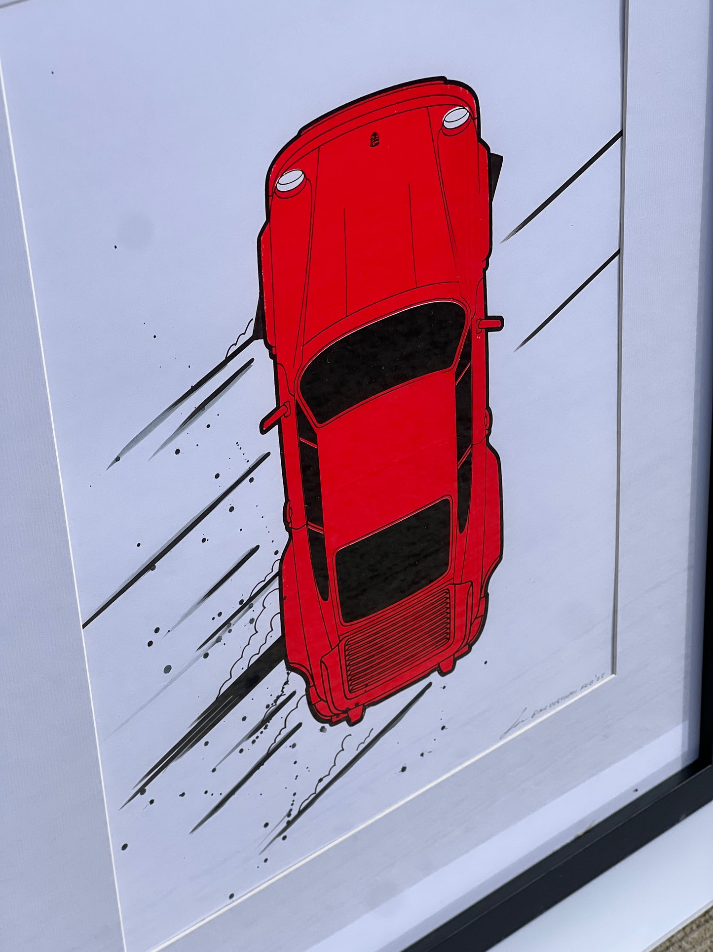 Porsche 911 Turbo - Screen Print Fluorescent Red Drift