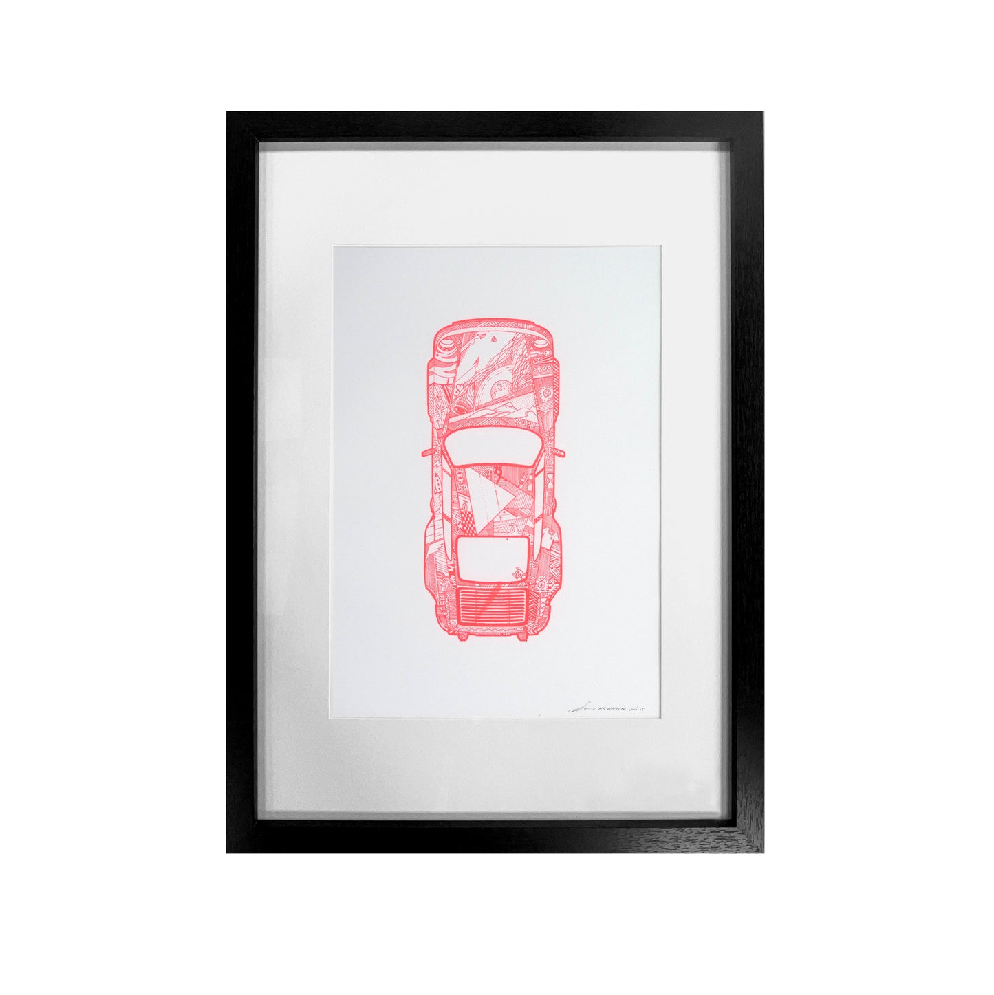 Porsche 930 Turbo - 1 /1 - Screen Print Fluorescent Peach