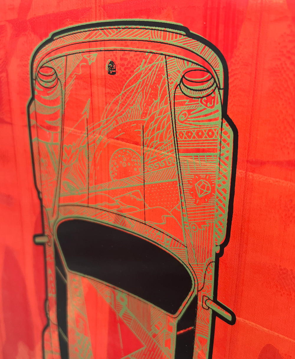Fluorescent Orange Porsche 930 Turbo - 1 /1 - Screen Print