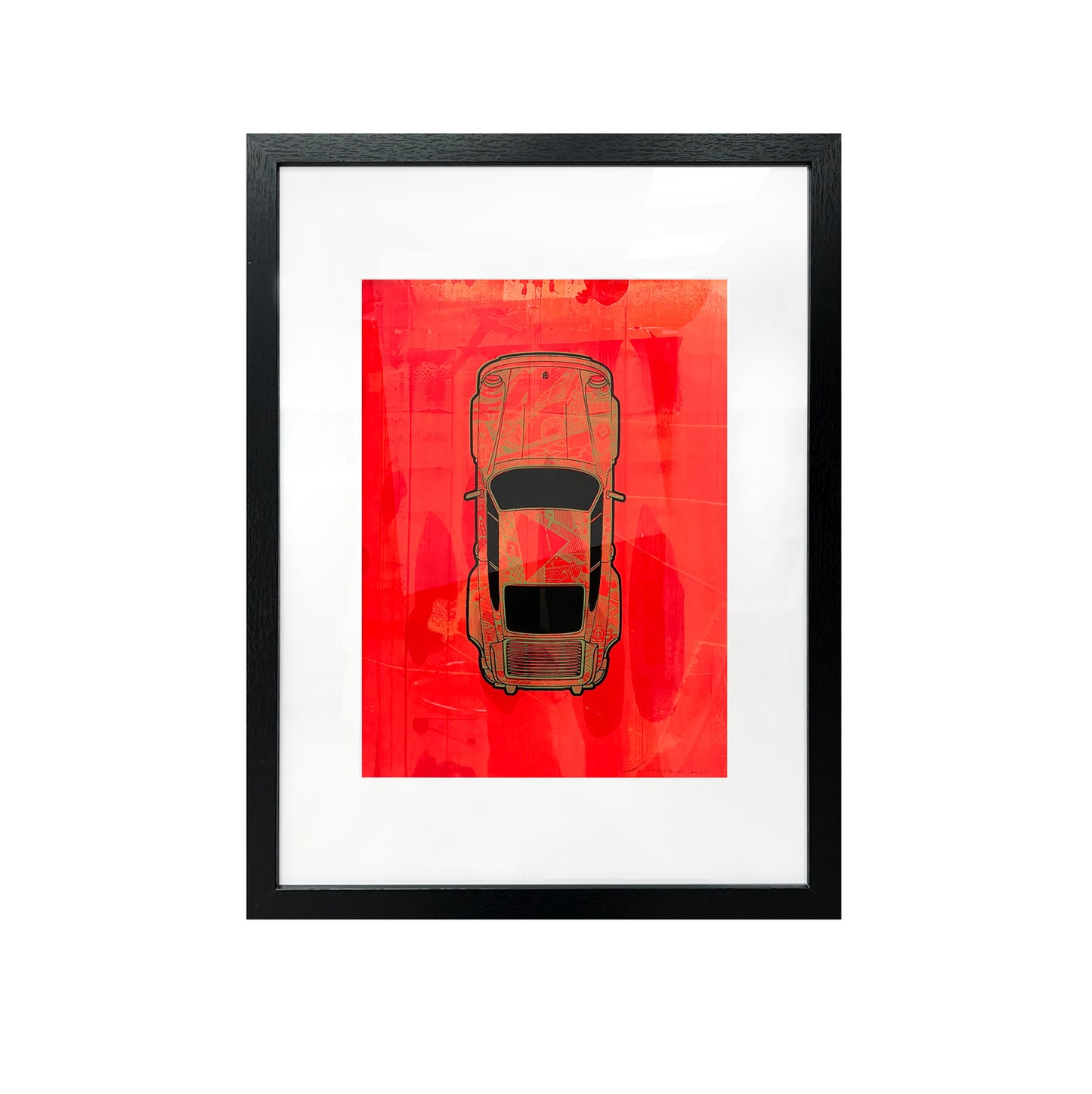 Fluorescent Orange Porsche 930 Turbo - 1 /1 - Screen Print