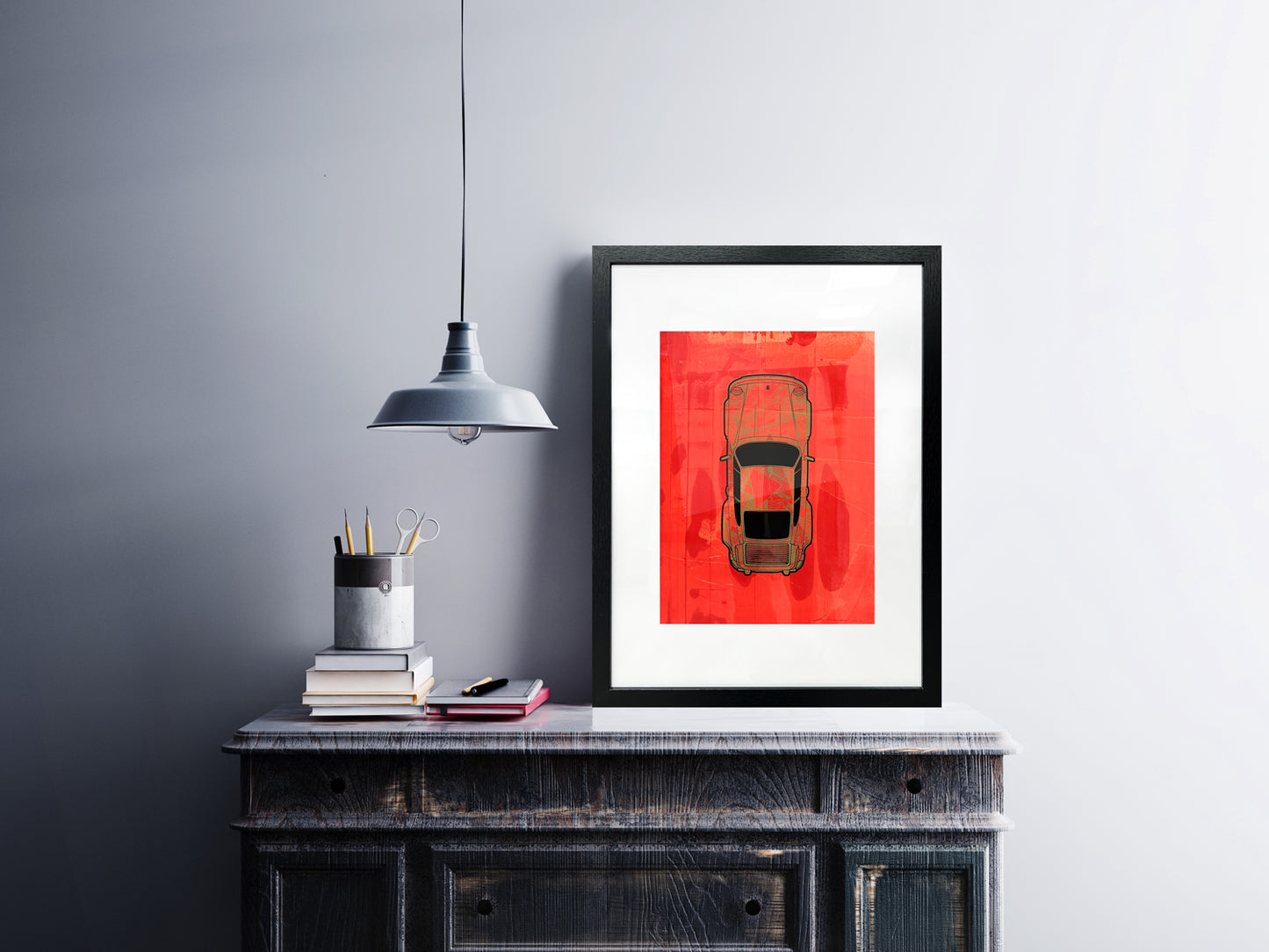 Fluorescent Orange Porsche 930 Turbo - 1 /1 - Screen Print