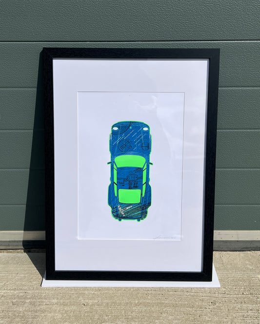 Porsche 911 Turbo - Screen Print Fluorescent Green/Blue StarWars