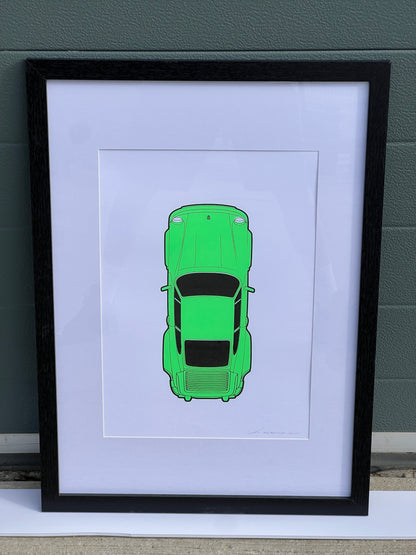 Porsche 911 Turbo - Screen Print Fluorescent Green