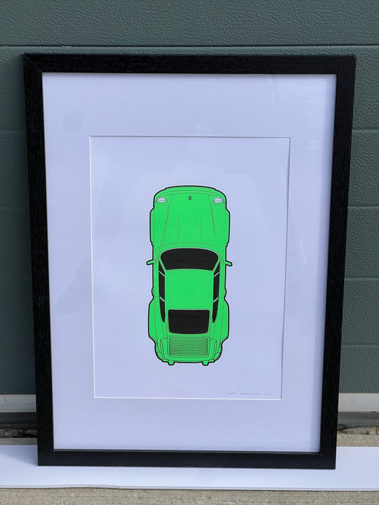 Porsche 911 Turbo - Screen Print Fluorescent Green