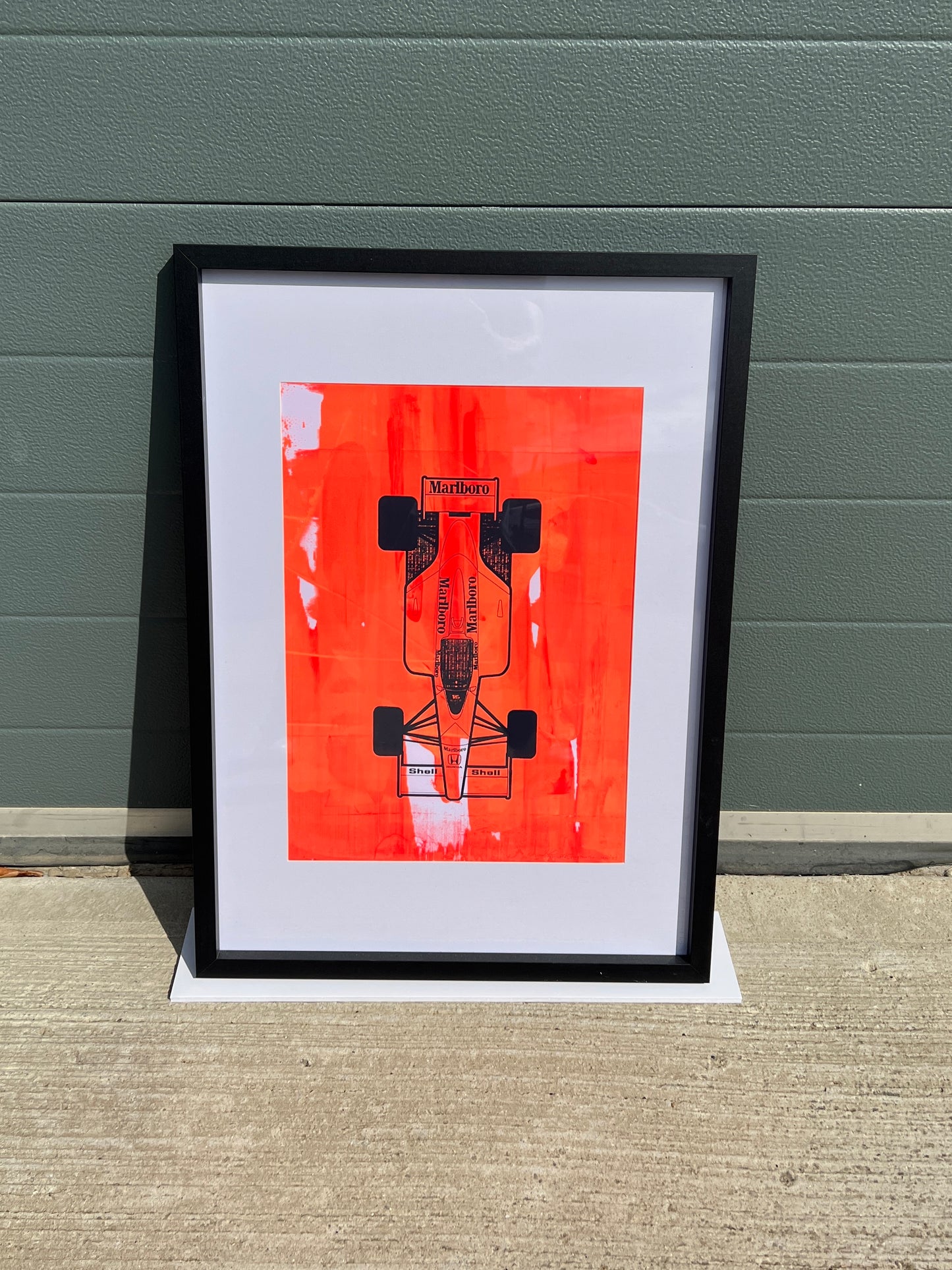 McLaren MP4/4 - Screen Print Fluorescent Red Background