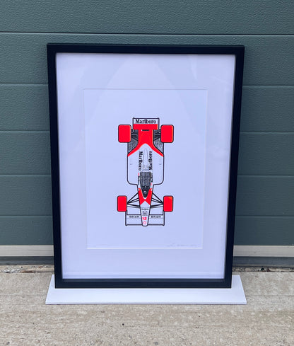 McLaren MP4/4 - Screen Print Clean with Fluorescent Red Tyres 2