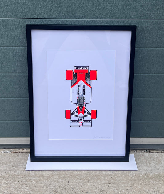 McLaren MP4/4 - Screen Print Clean with Fluorescent Red Tyres 2