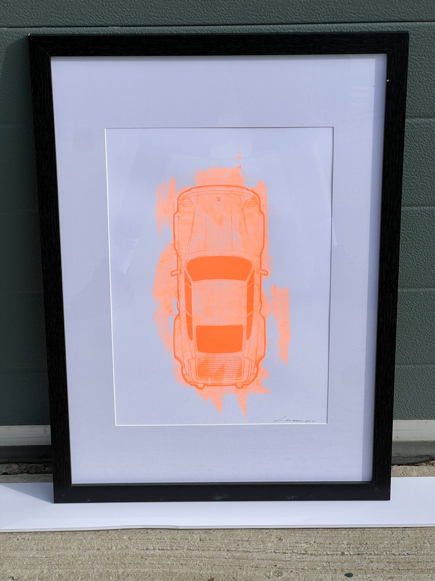 Porsche 911 Turbo - Screen Print Fluorescent Orange Wash