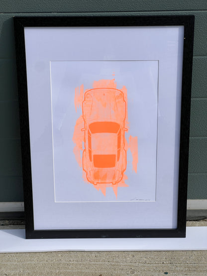 Porsche 911 Turbo - Screen Print Fluorescent Orange Wash