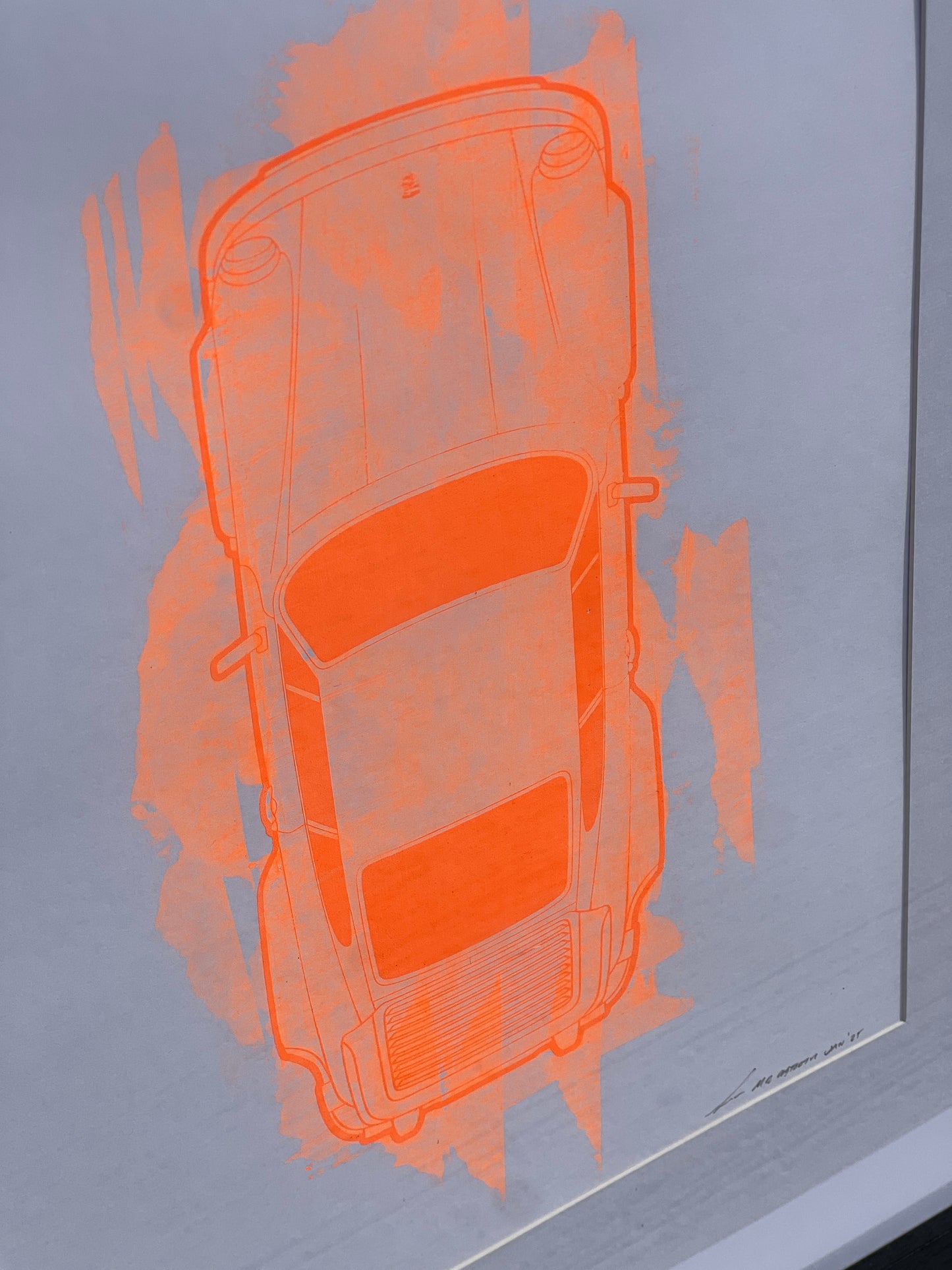 Porsche 911 Turbo - Screen Print Fluorescent Orange Wash