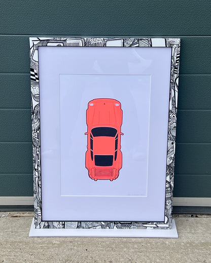 Porsche 911 Turbo - Screen Print Fluorescent Peach