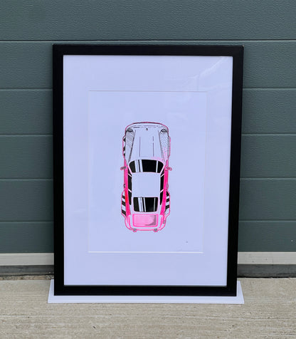 Porsche 911 Turbo - Screen Print Fluorescent Pink Confetti