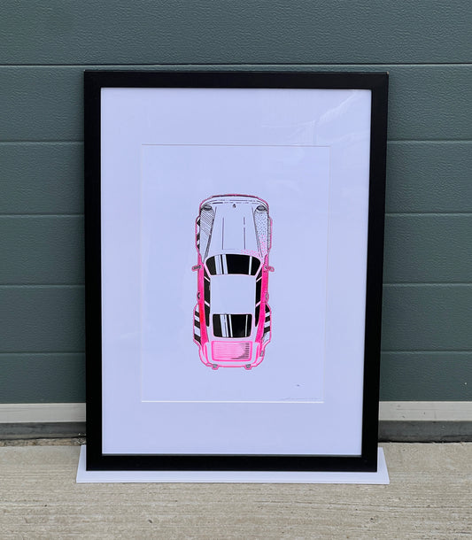 Porsche 911 Turbo - Screen Print Fluorescent Pink Confetti