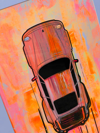 Porsche 911 Turbo - Screen Print Pink/Orange Blend