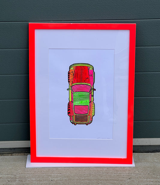Porsche 911 Turbo - Screen Print Tutti Fruity with Black Line Art