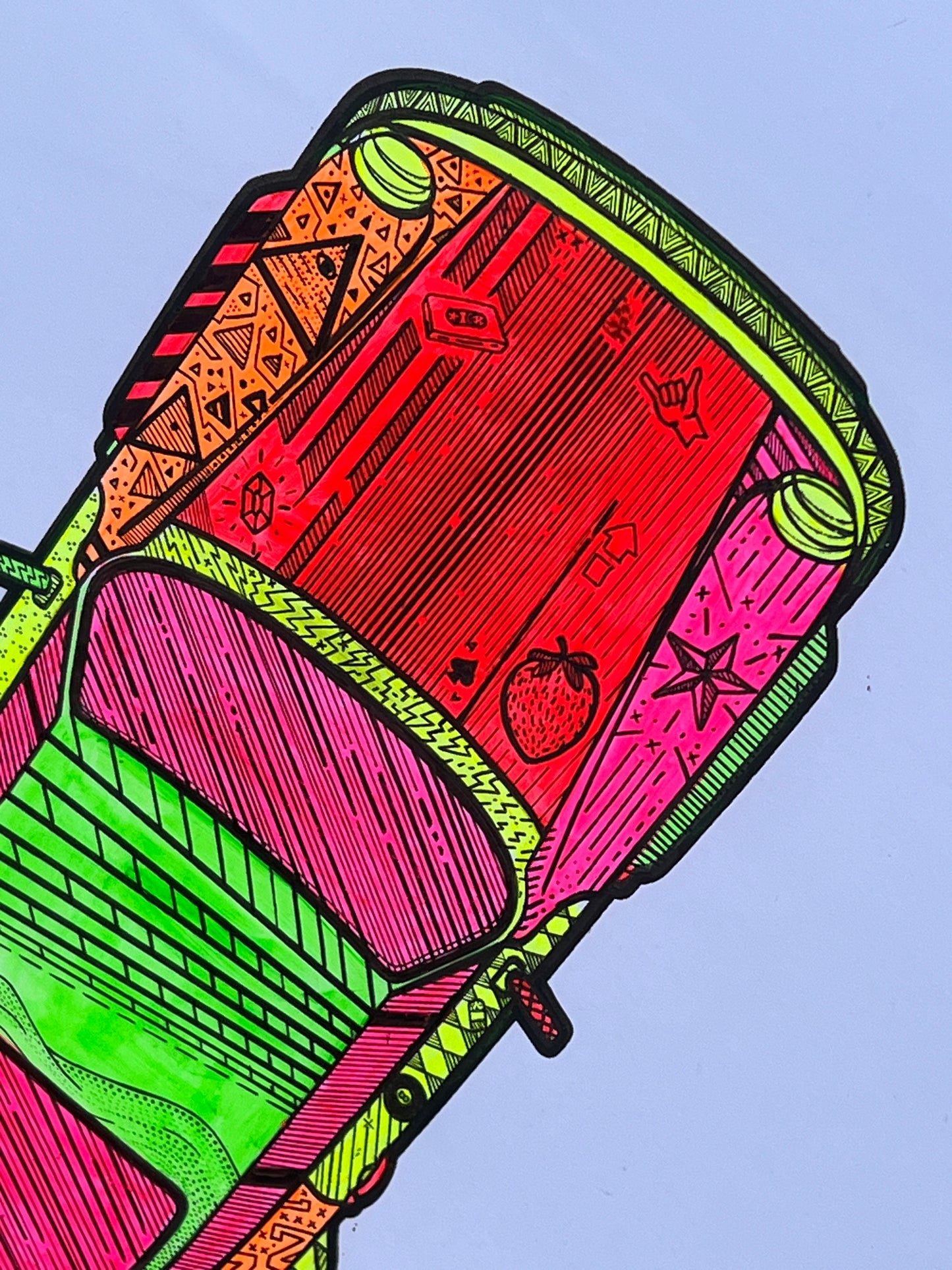 Porsche 911 Turbo - Screen Print Tutti Fruity with Black Line Art