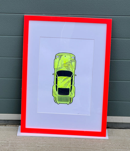 Porsche 911 Turbo - Screen Print Fluorescent Yellow