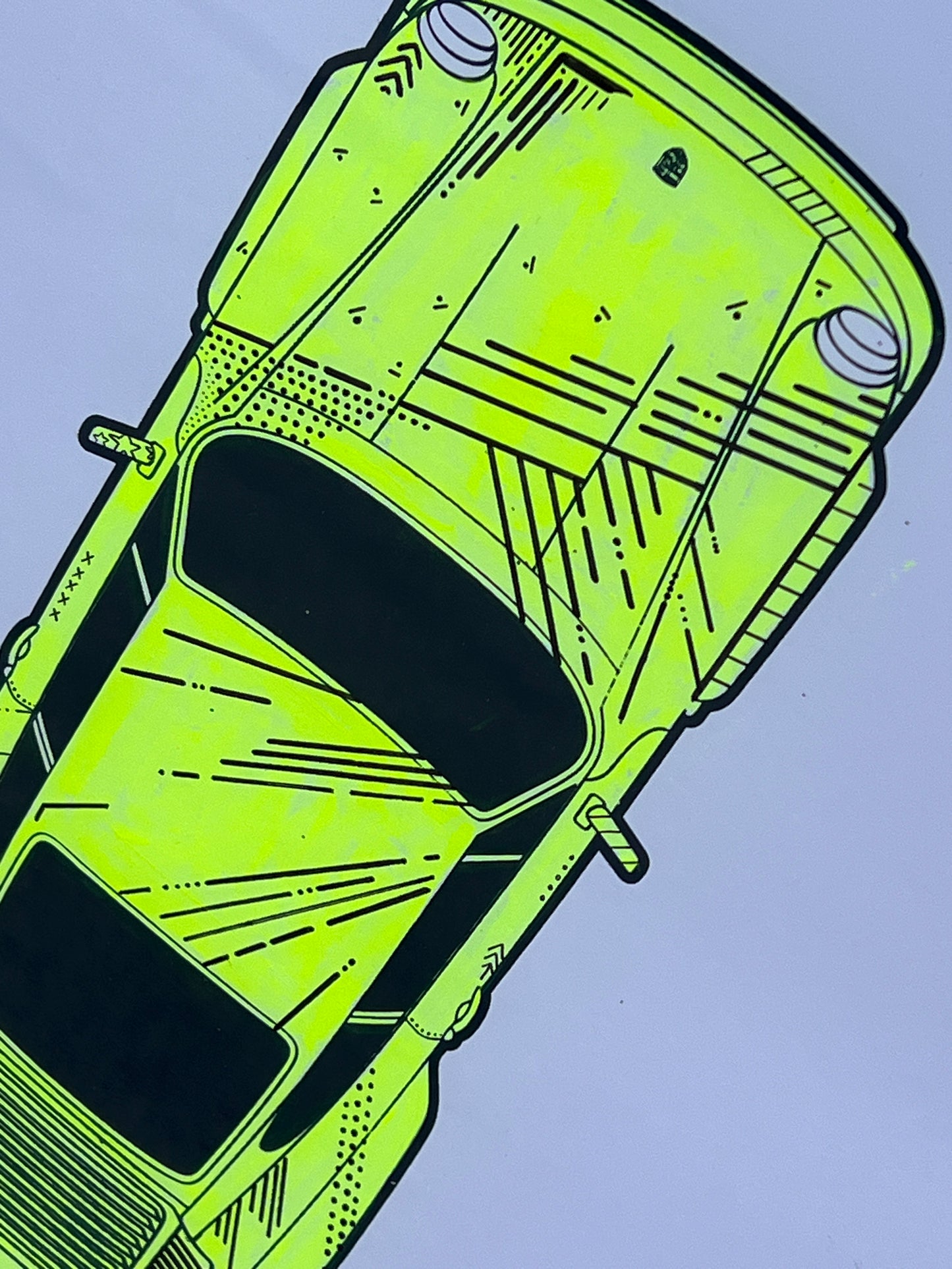 Porsche 911 Turbo - Screen Print Fluorescent Yellow