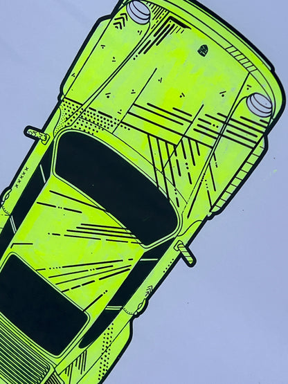 Porsche 911 Turbo - Screen Print Fluorescent Yellow
