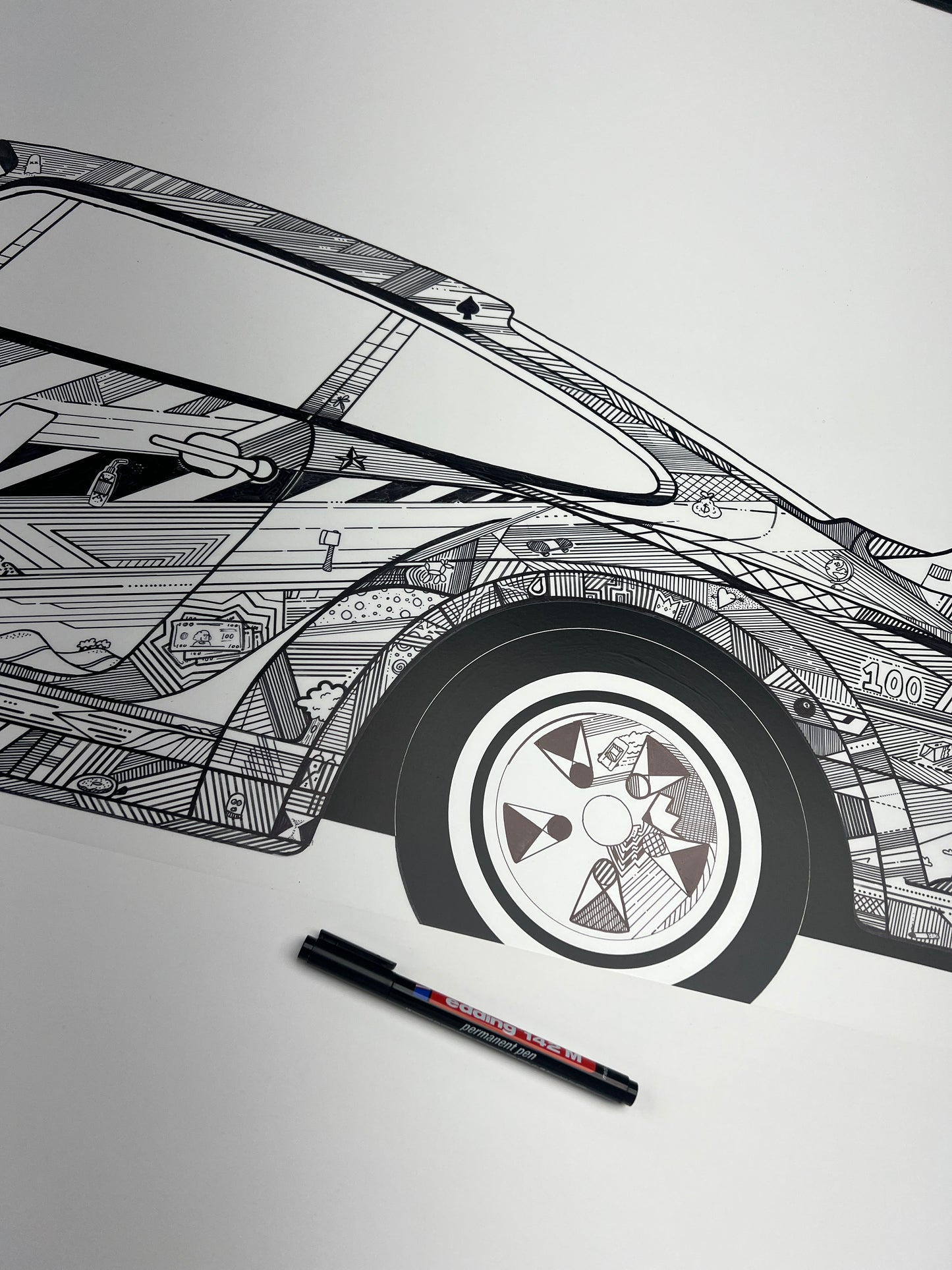 Large Custom Porsche 911 (930) Turbo Original