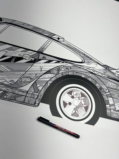 Large Custom Porsche 911 (930) Turbo Original