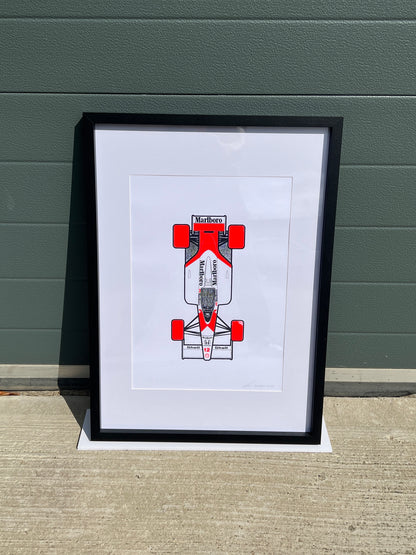 McLaren MP4/4 - Screen Print Clean with Fluorescent Red Tyres