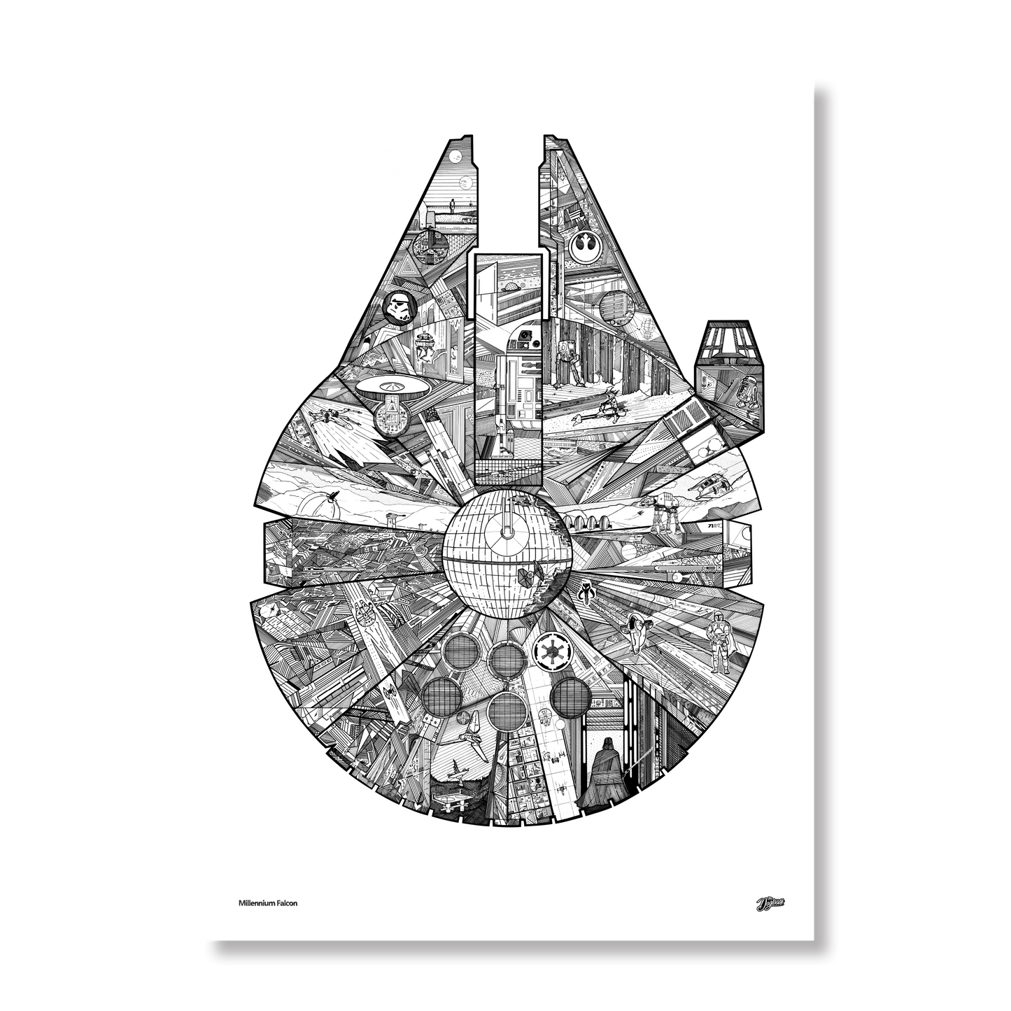 Millennium Falcon - Frame A2 Print