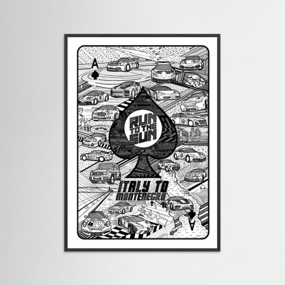 Run to the Sun 2025 - Black and White A2