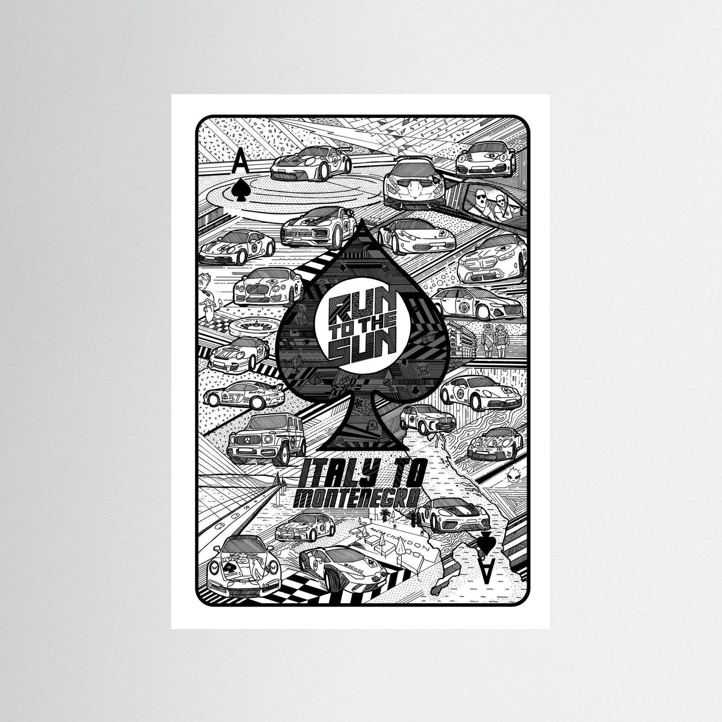 Run to the Sun 2025 - Black and White A2