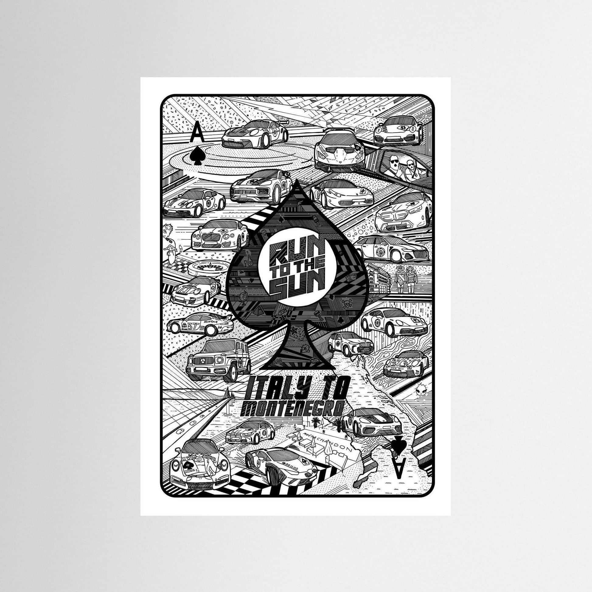 Run to the Sun 2025 - Black and White A2